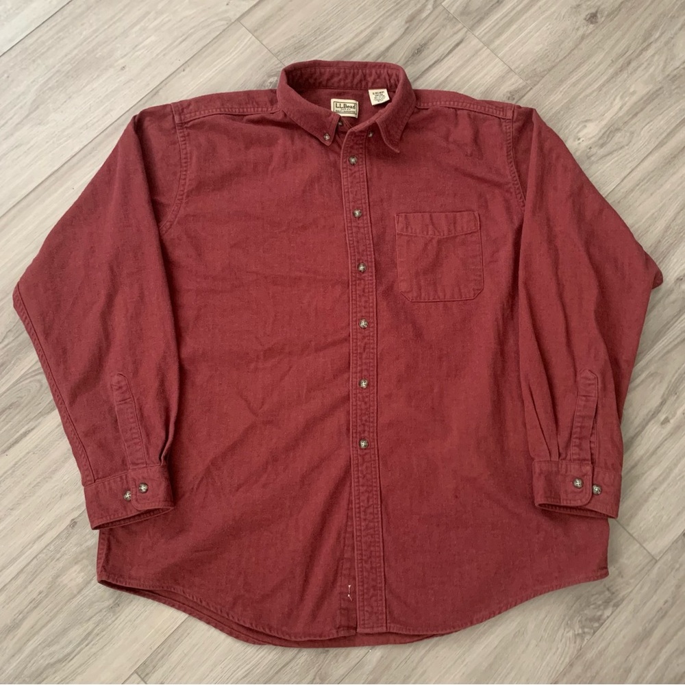 L.L.Bean Light Maroon Mens Button-up Shirt